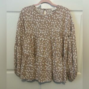 1.4.3. Story by Line Up Tan and White Blouse